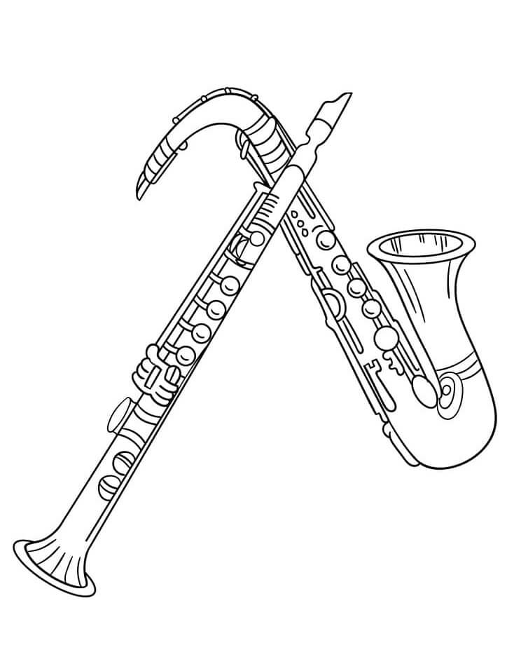 Klarinetti ja saksofoni Värityskuva