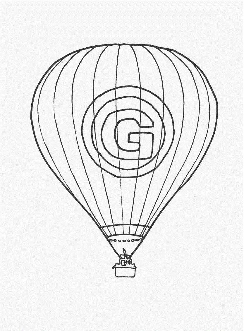 Kuumailmapallon symboli G Värityskuva