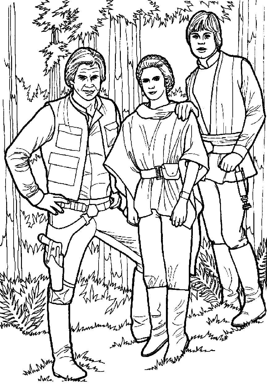 Luke Skywalker ja ystävät Värityskuva