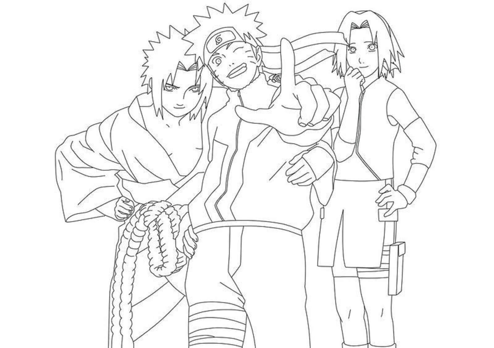 Naruto ja ystävät Värityskuva