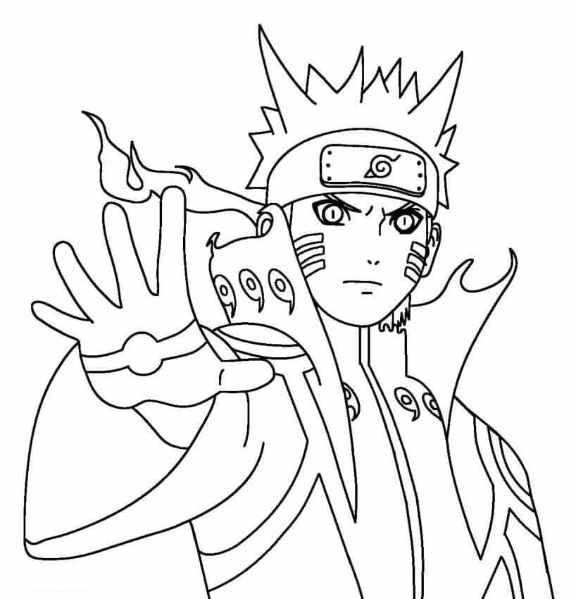 Naruto kuuden polun voiman kanssa Värityskuva