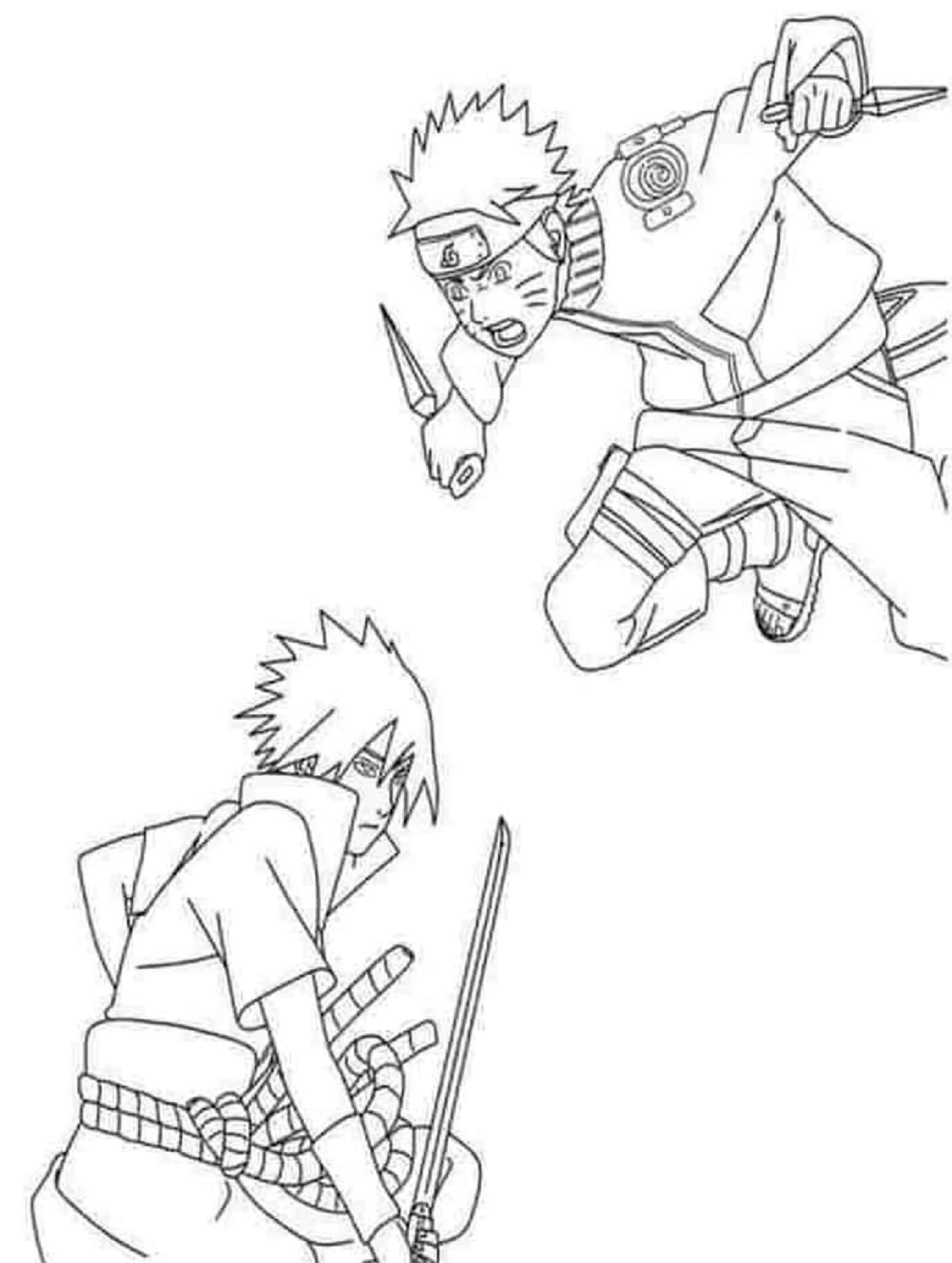 Naruto vs Sasuke Värityskuva