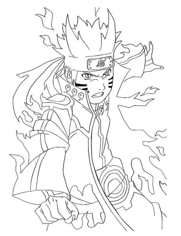 Naruto yhdeksän hännän voimalla Värityskuva