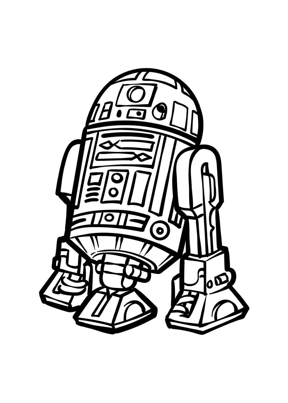 Piirustus R2-D2 Värityskuva