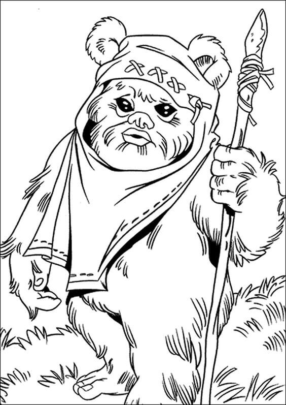 Pikku Chewbacca sisään Tähtien sota Värityskuva