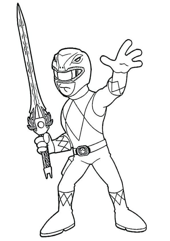 Power Ranger Miekka pitelee Värityskuva