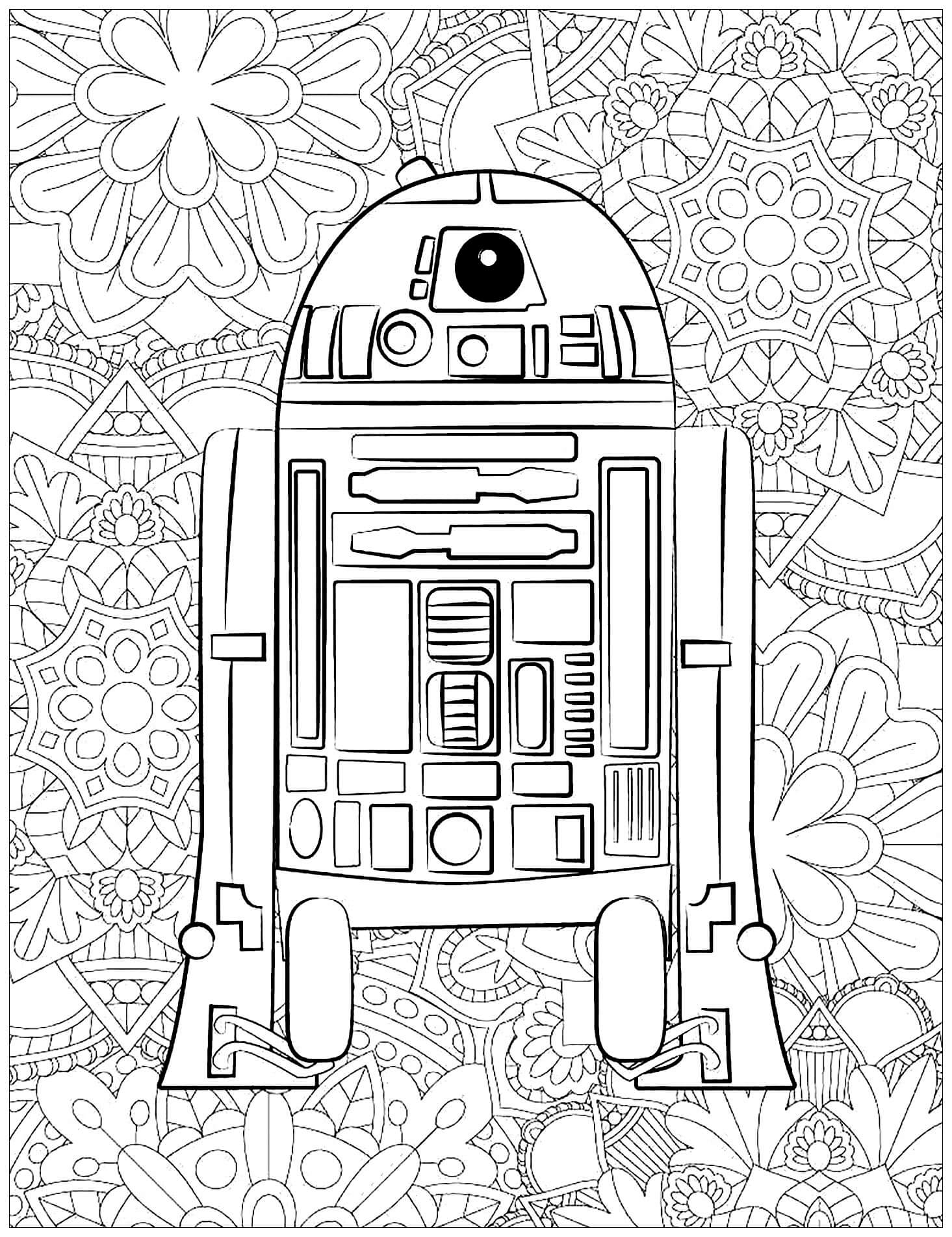 R2-D2 on tarkoitettu aikuisille Värityskuva