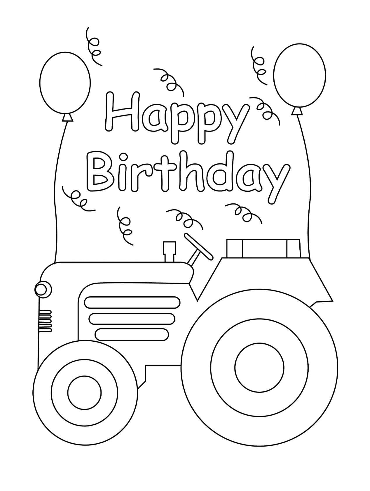 Tractor in Happy Birthday Värityskuva