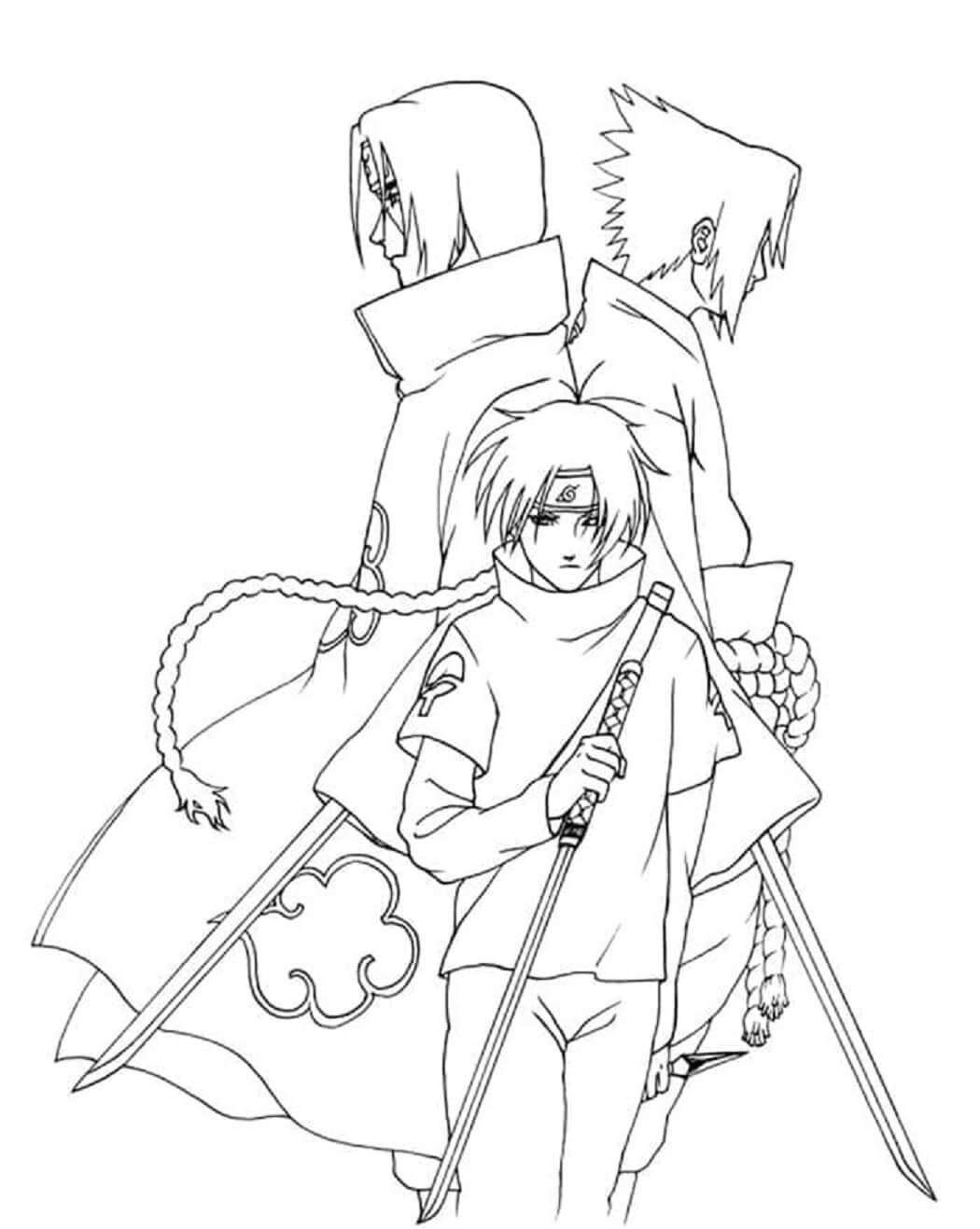 Uchiha Itachi ja Uchiha Sasuke Värityskuva