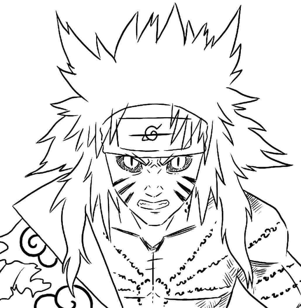Vihaisen Naruton muotokuva Värityskuva