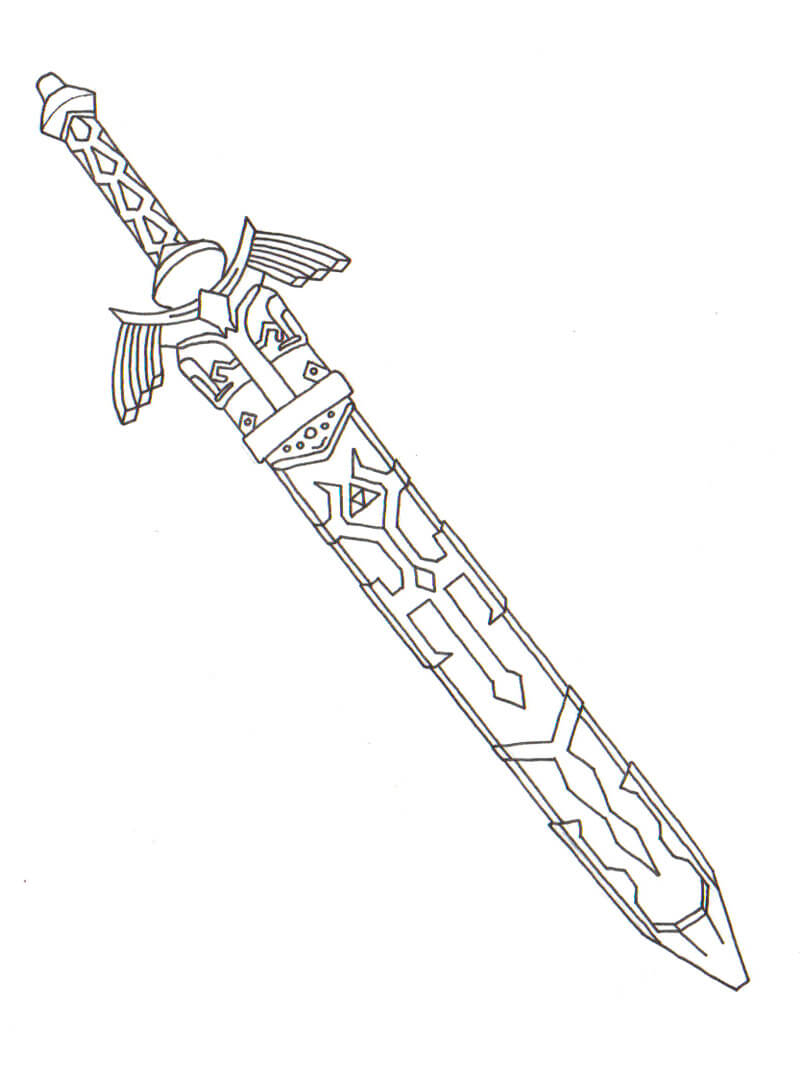 Yksinkertainen miekka Värityskuva