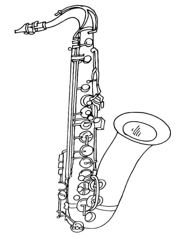 Yksinkertainen saksofoni Värityskuva