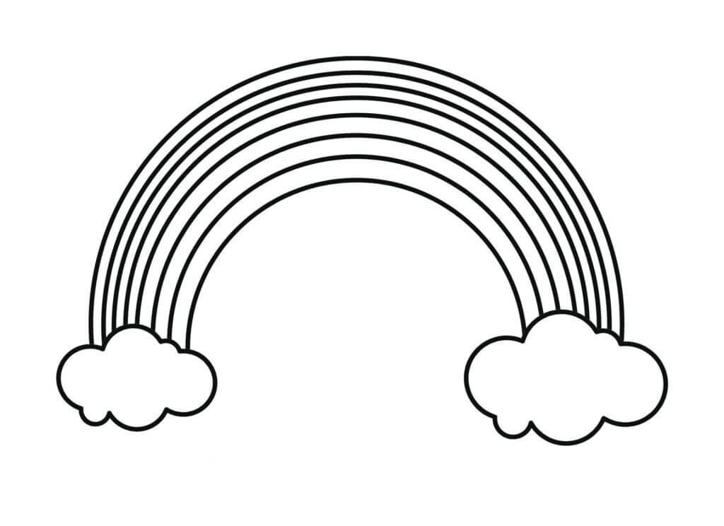 Yksinkertainen sateenkaari Värityskuva