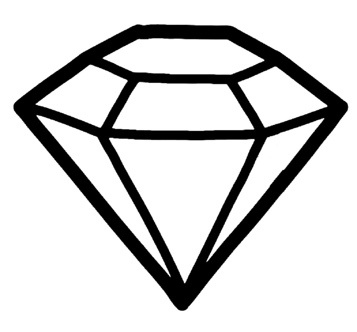 Yksinkertainen timantti Värityskuva