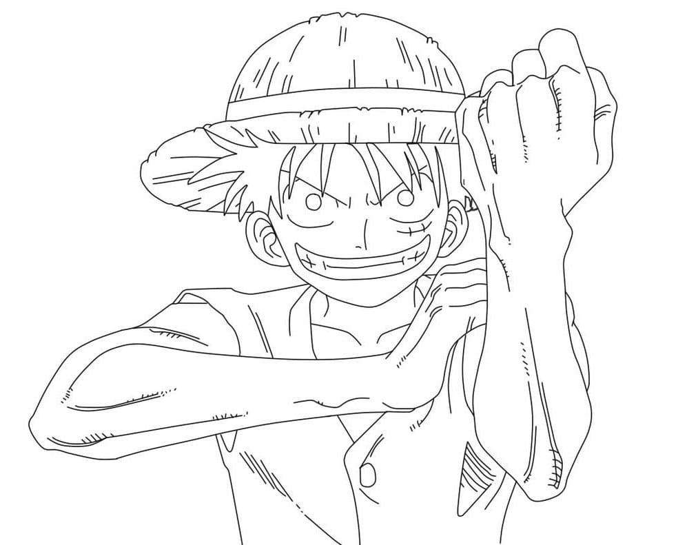 Luffy Finghting Coloring Värityskuva