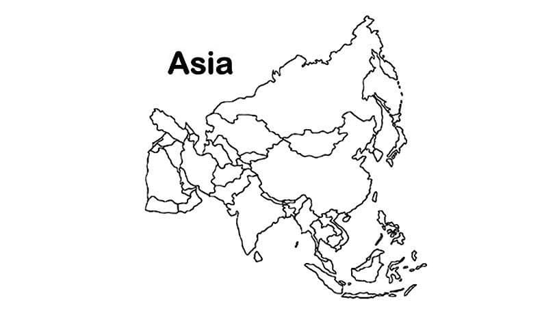Aasian kartta Värityskuva
