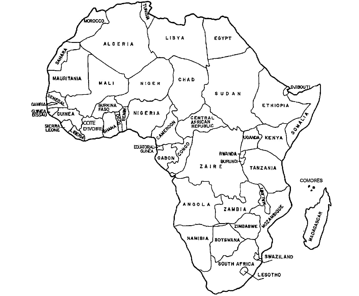 Afrikan kartta HD Värityskuva