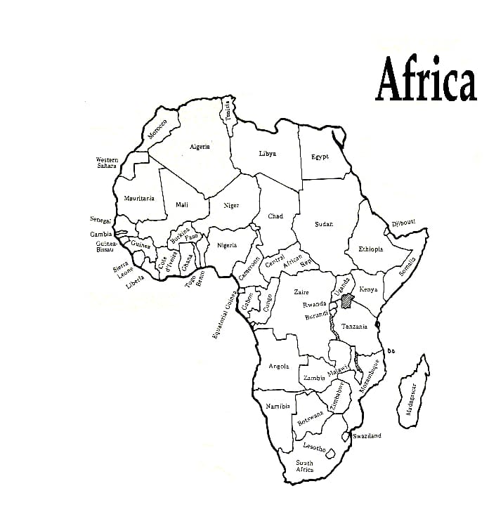 Afrikan kartta Värityskuva