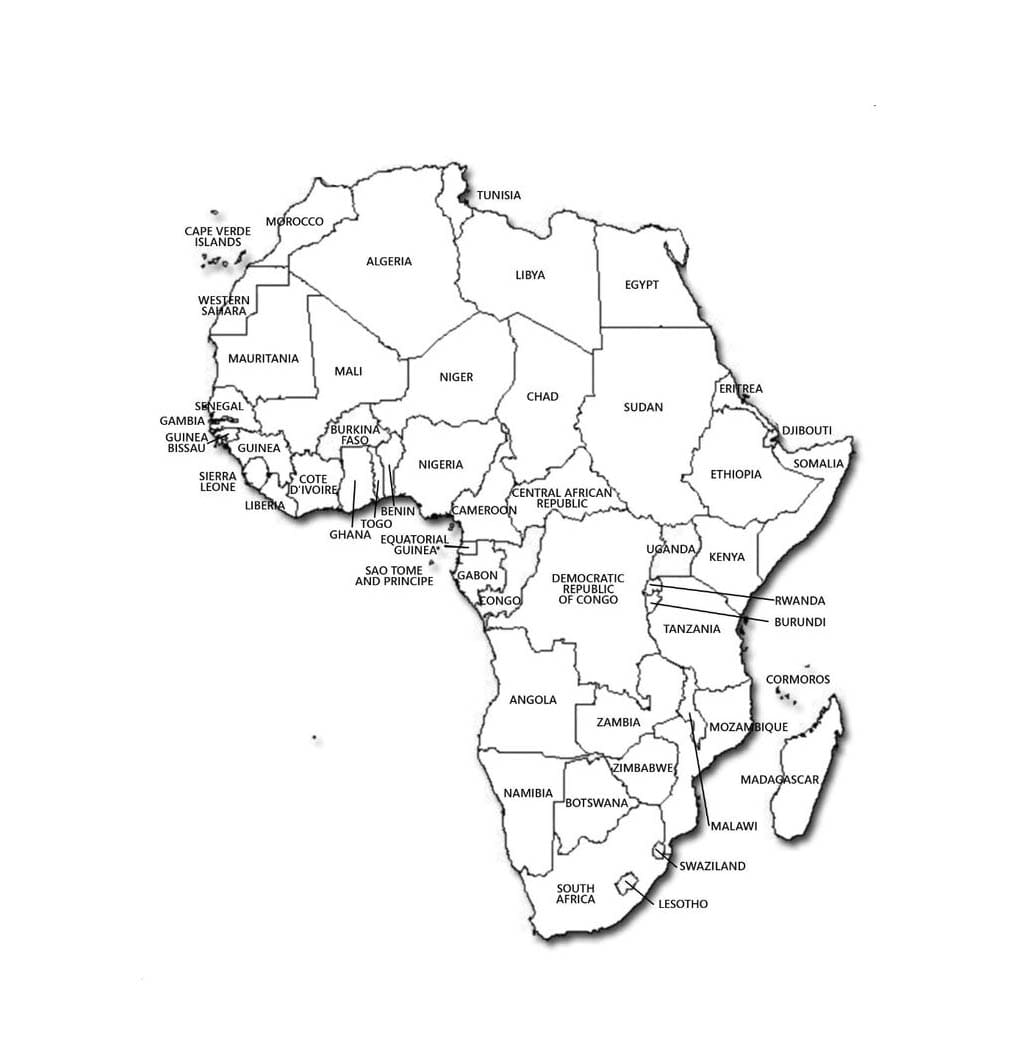 Afrikan karttakuva Värityskuva