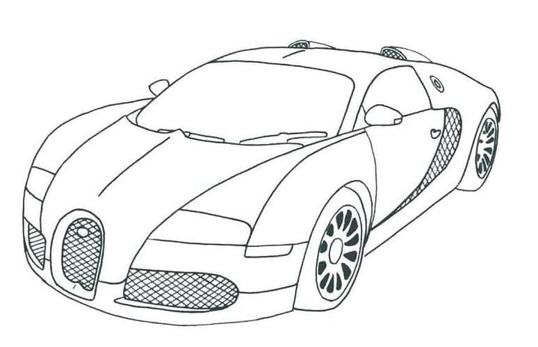 Bugatti urheiluauto kuva Värityskuva
