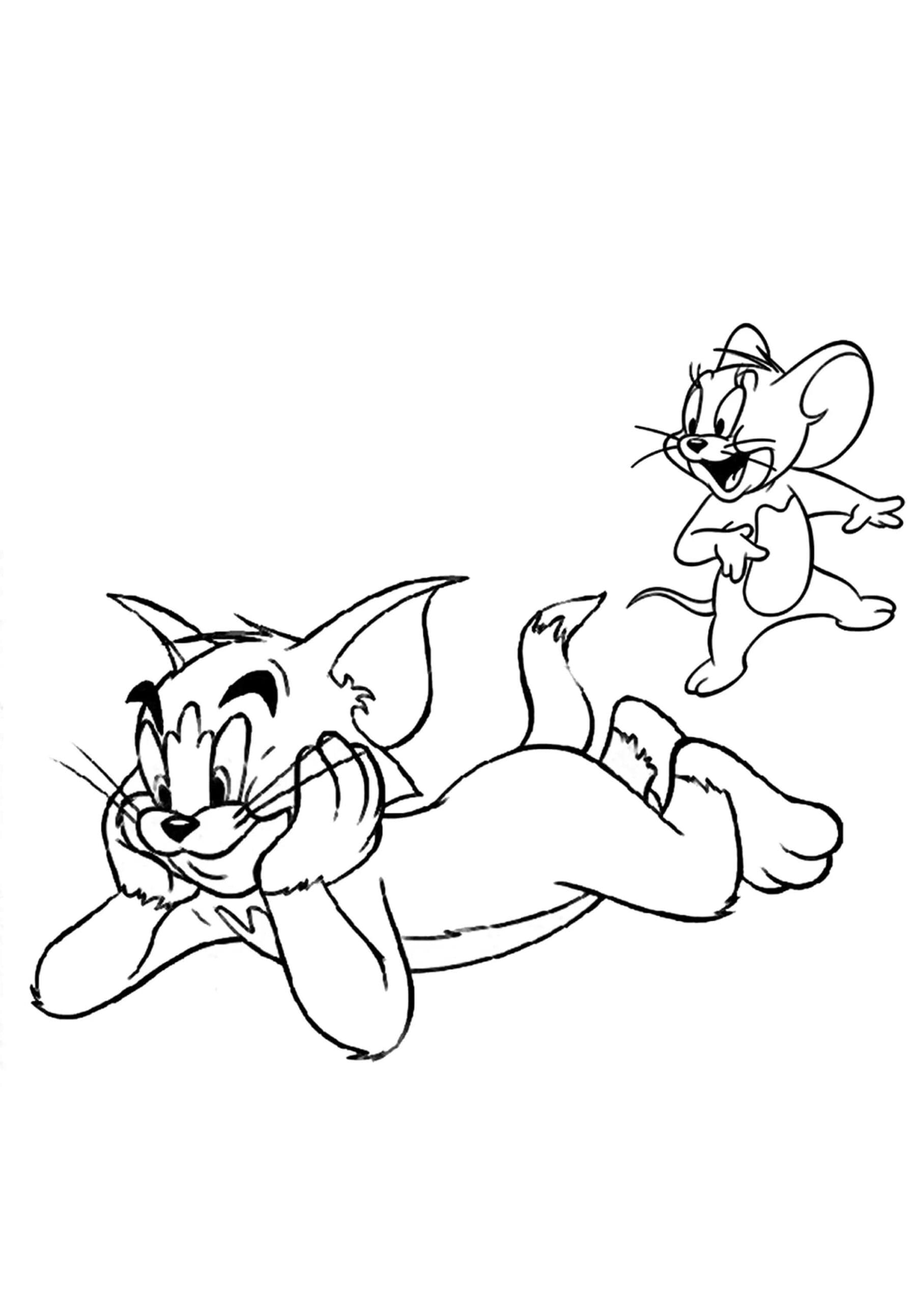 Hauska Jerry ja hymyilevä Tom Värityskuva