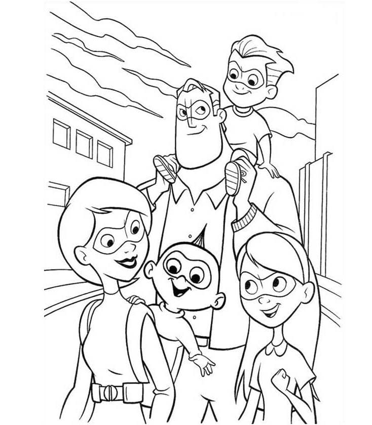 Ihmeperhe coloring page