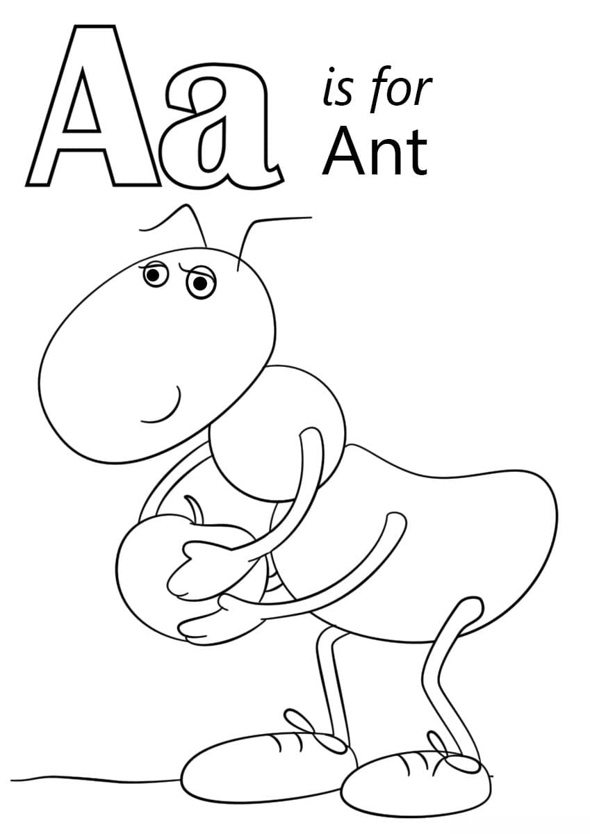 Kirjain A on muurahaiselle Värityskuva