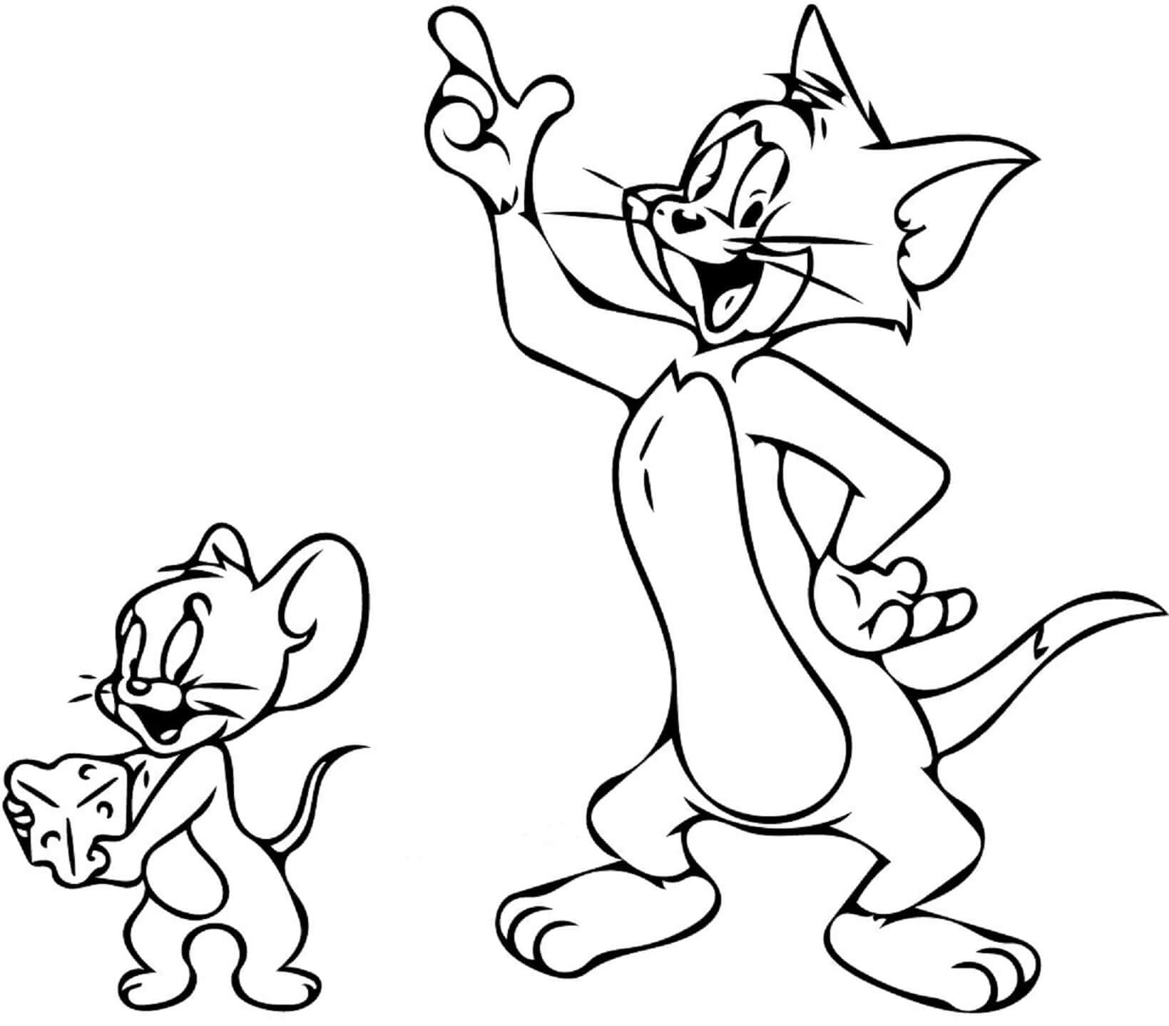 Piirrä Tom ja Jerry Värityskuva