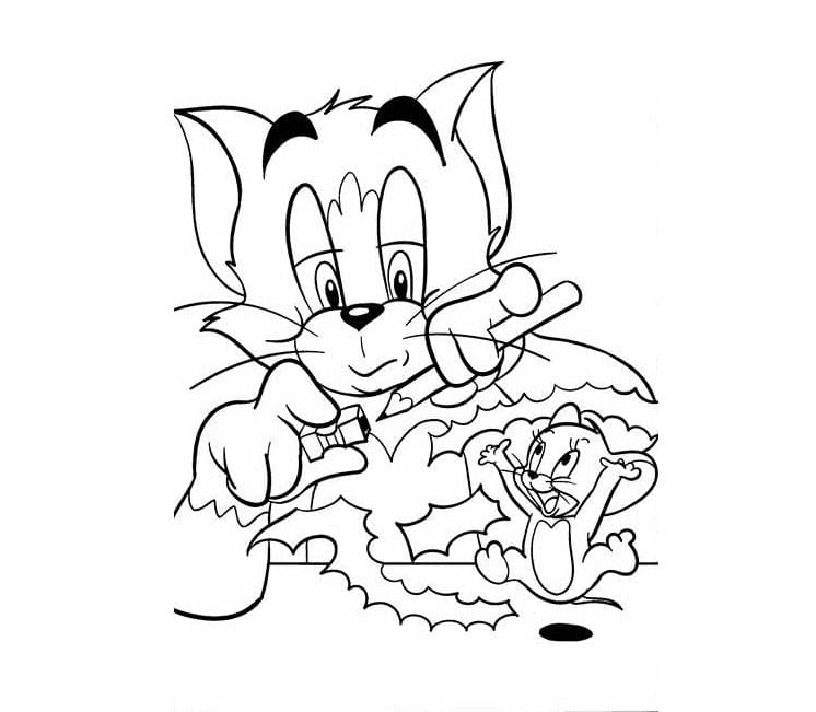 Tom ja Jerry kynänteroitin Värityskuva