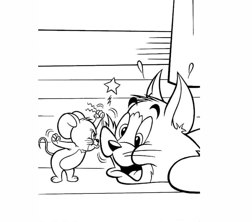 Tomin ja Jerryn konflikti Värityskuva
