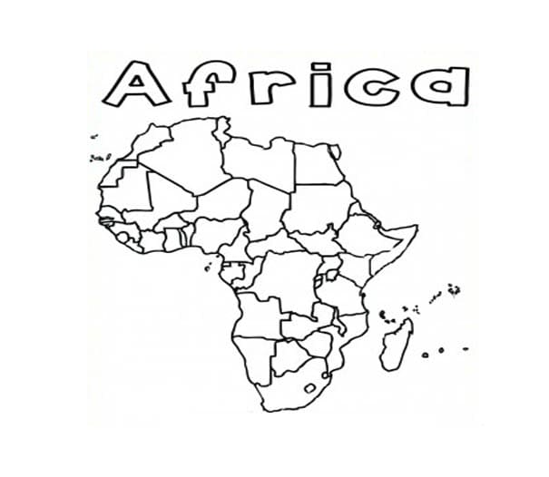 Tulostettava Afrikan kartta Värityskuva