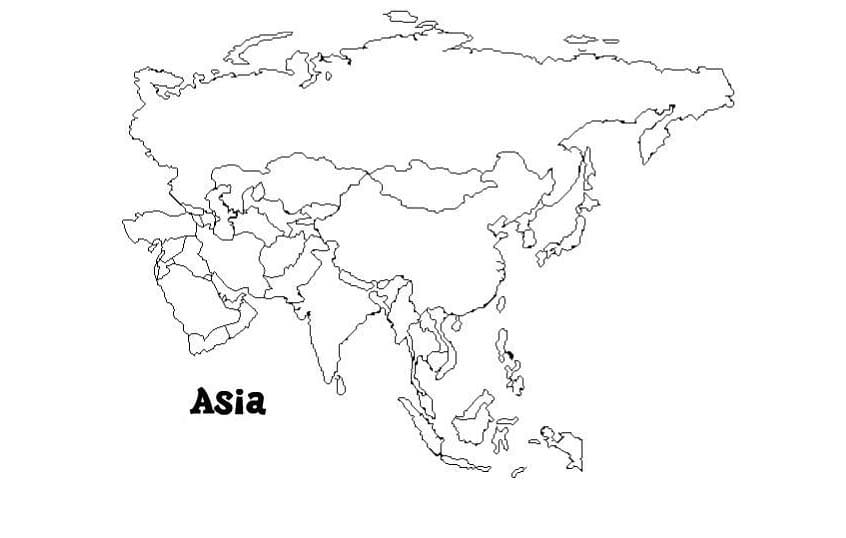 Aasian kartta Värityskuvat