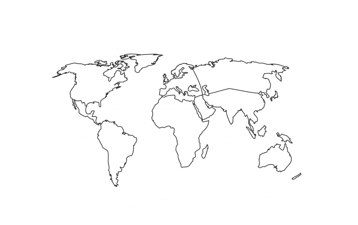 Tyhjä maailmankartta Värityskuva