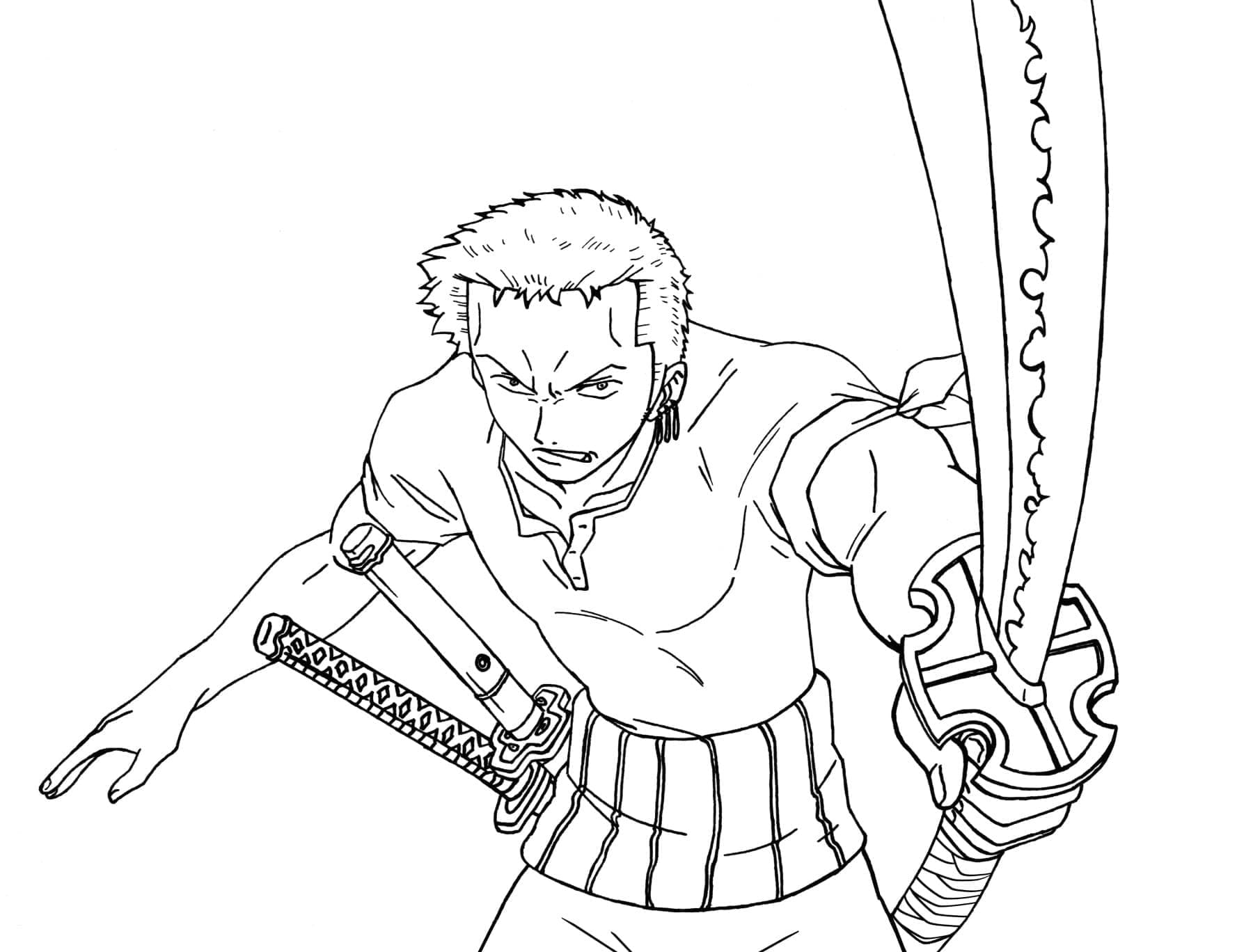 Zoro ja hänen miekkansa Värityskuva