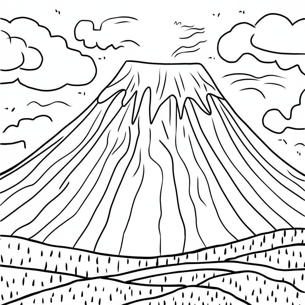 Fuji tulivuori Värityskuva