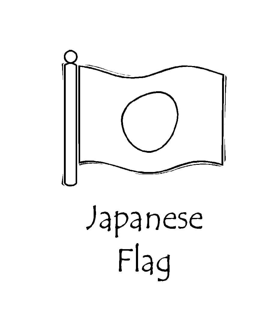 Printable Japan Flag Värityskuva Lataa tulosta tai väritä verkossa