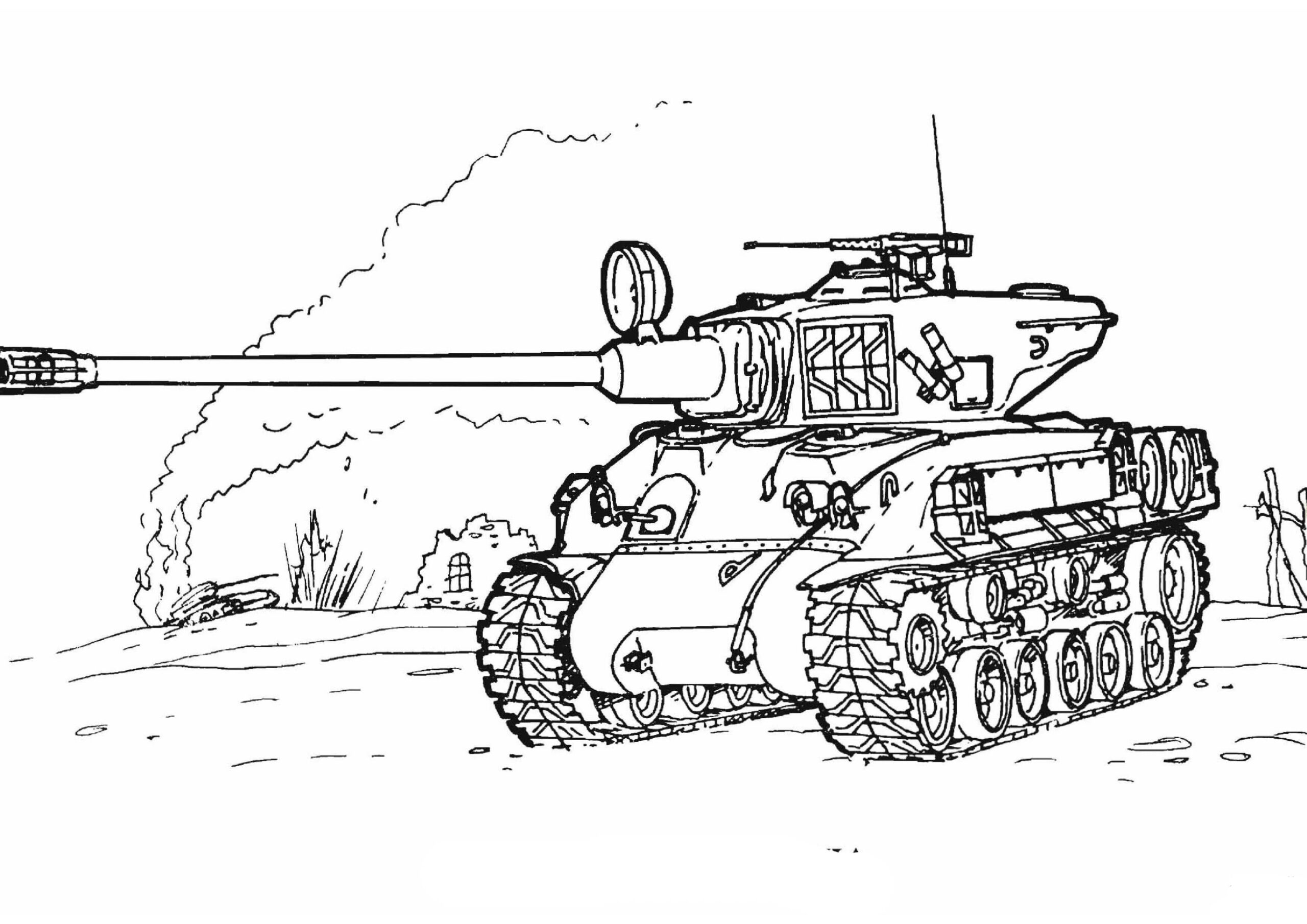 Armeijan tankin kuva Värityskuva