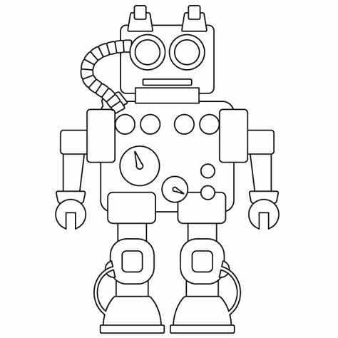 Edistynyt robotin ääriviivat Värityskuva