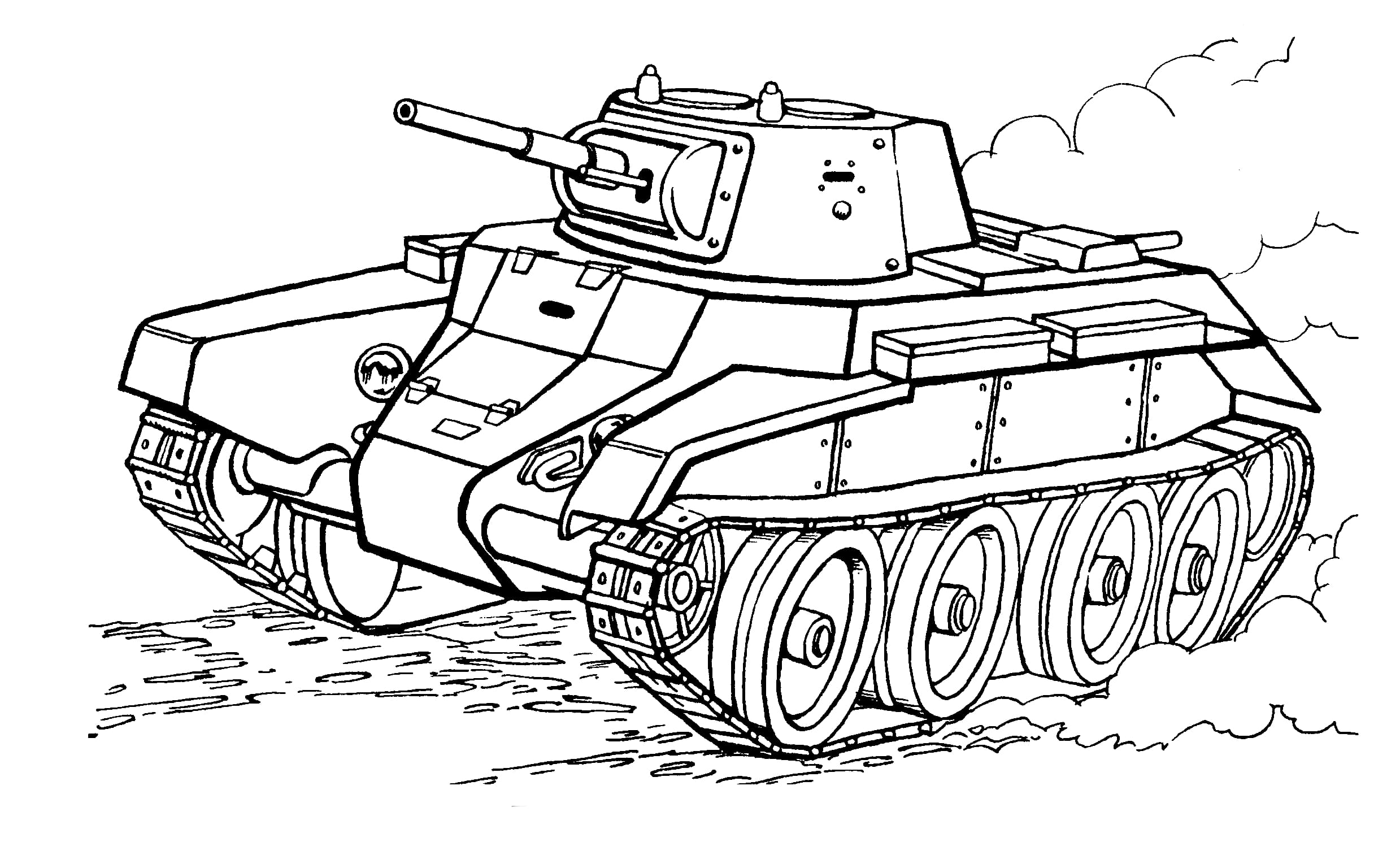 Ilmainen armeijan tankin kuva Värityskuva