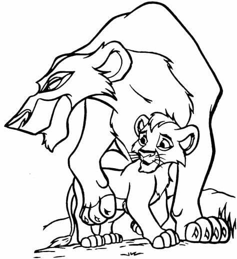 Ilmainen leijonakuningas sarjakuva Värityskuva