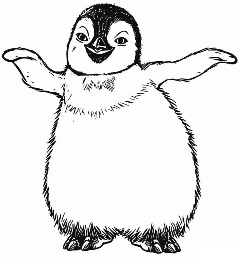 Ilmainen pingviini Värityskuva