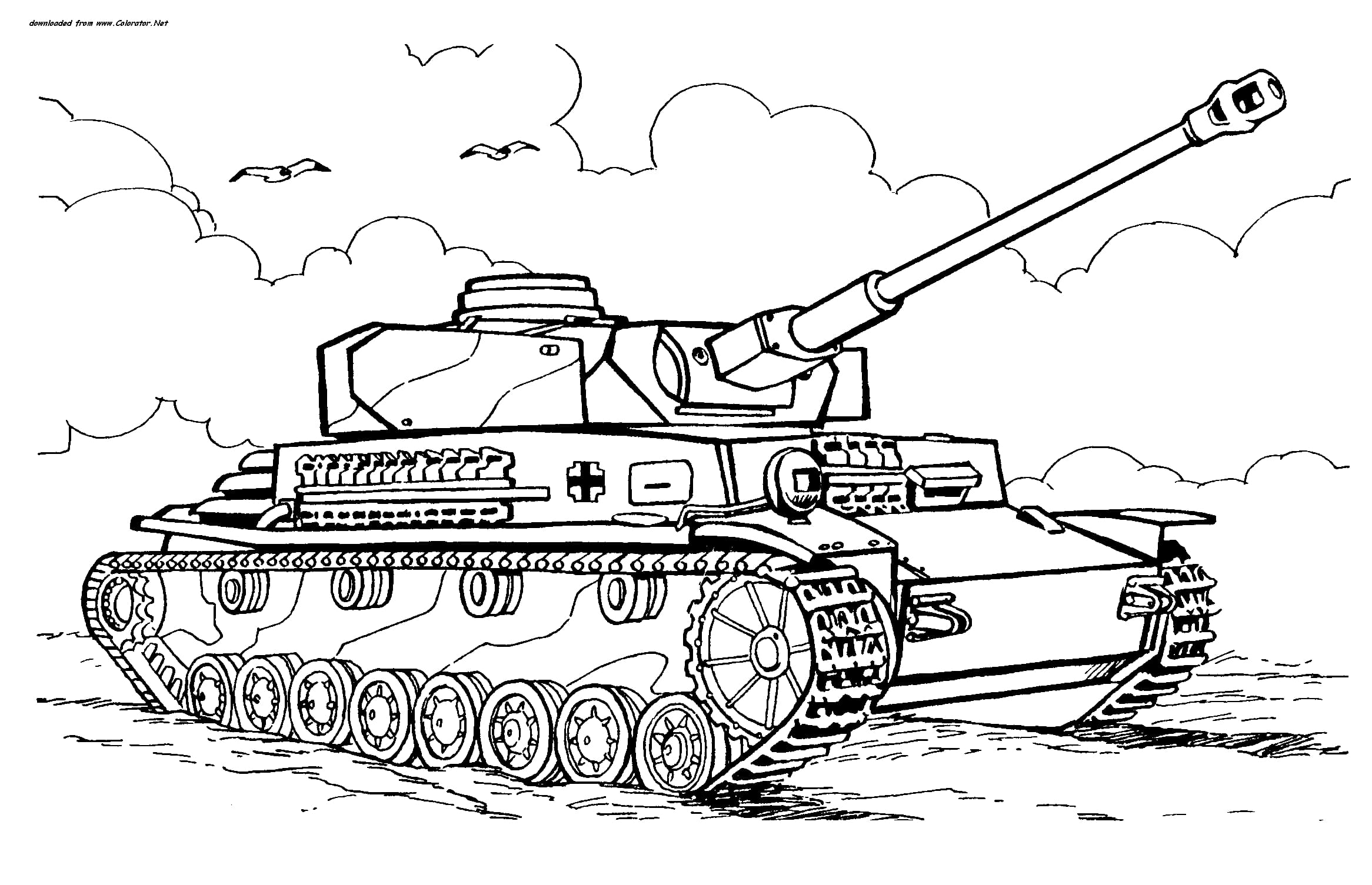 Ilmainen tankin kuva Värityskuva