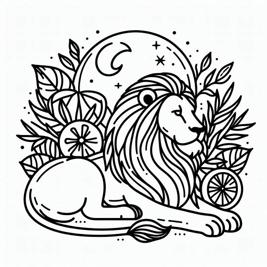 Kaunis leijona kuva Värityskuva