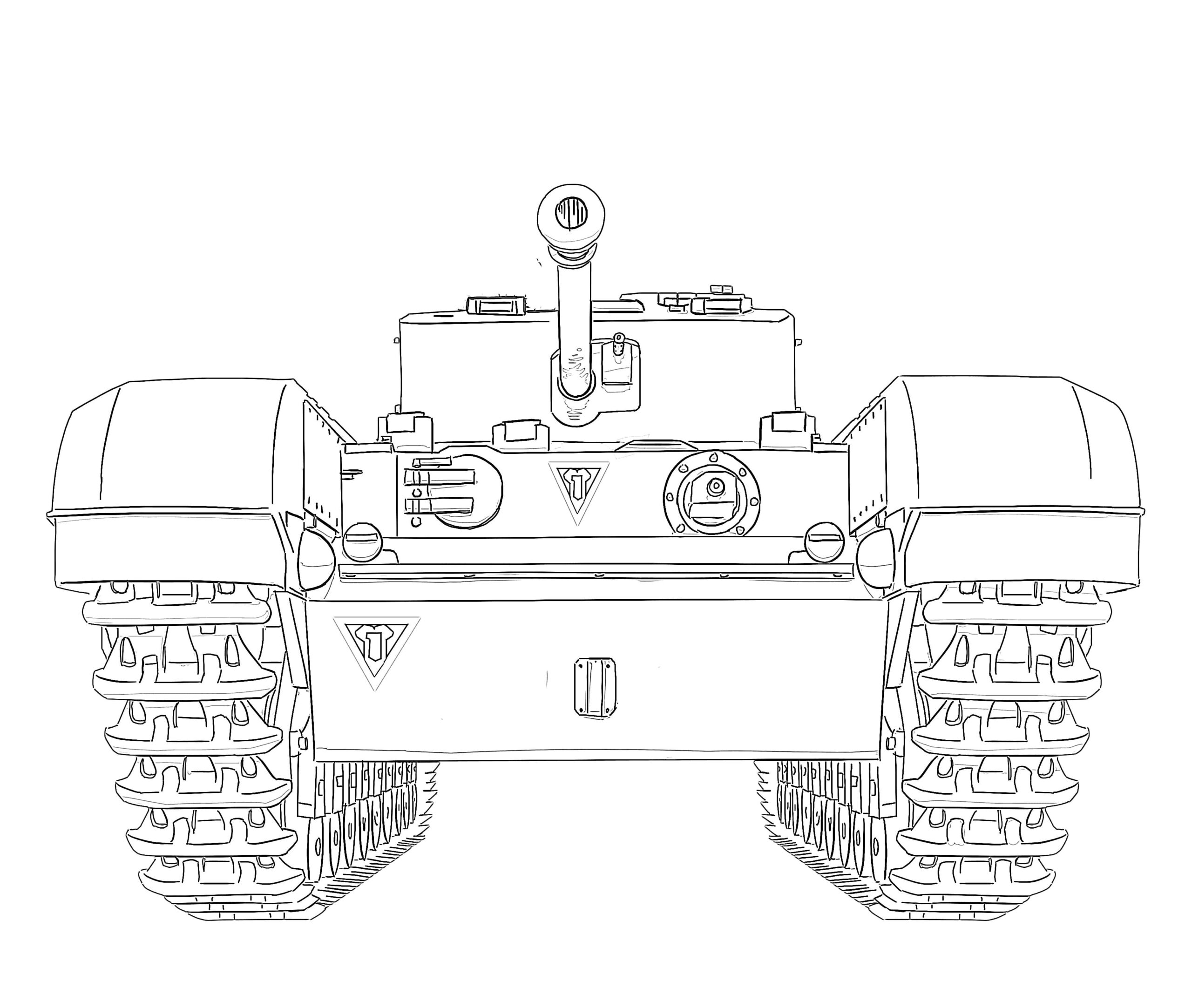 Tiger tank Saksan edessä Värityskuva
