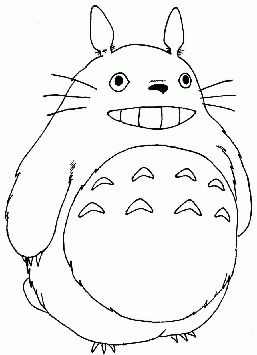 Totoro ääriviivat Värityskuva