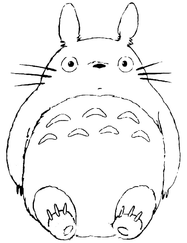 Totoro istuu Värityskuva