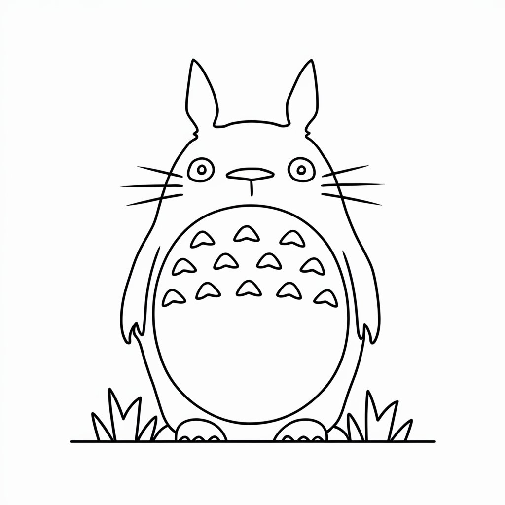 Totoro ruoholla Värityskuva