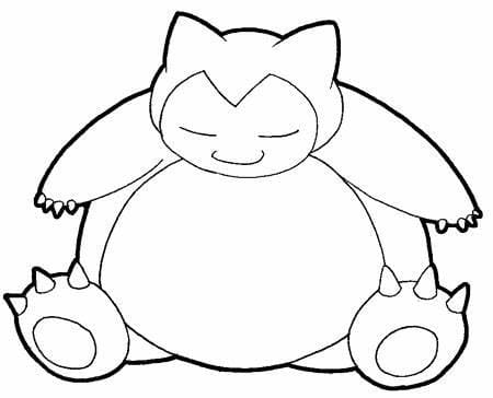 Tulosta Snorlax-kuva Värityskuva