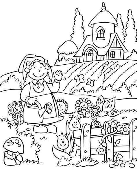 Puutarha coloring page