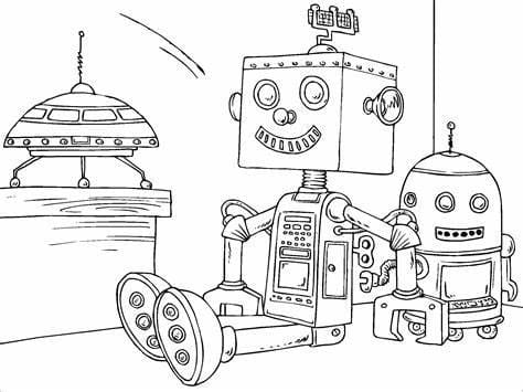 Tulostettava robotin ääriviiva Värityskuva